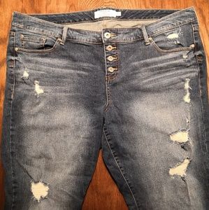 torrid Jeans - Torrid Button Fly Distressed Skinny Jeans 22 torrid Jeans - Torrid Button Fly Distressed Skinny Jeans 22